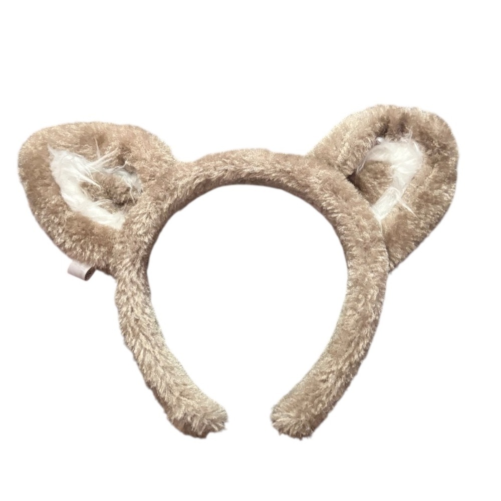Great Wolf Lodge Wolf Brown Fuzzy Bear Ears Headband Gray
